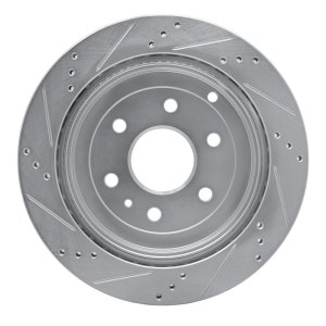 Buick Enclave Brake Rotor (1) - Rear Right - R1 Concepts - Drilled & Slotted - Silver - `07-`17